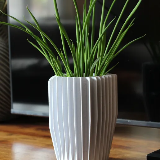 Contemporary Ribbed Vase